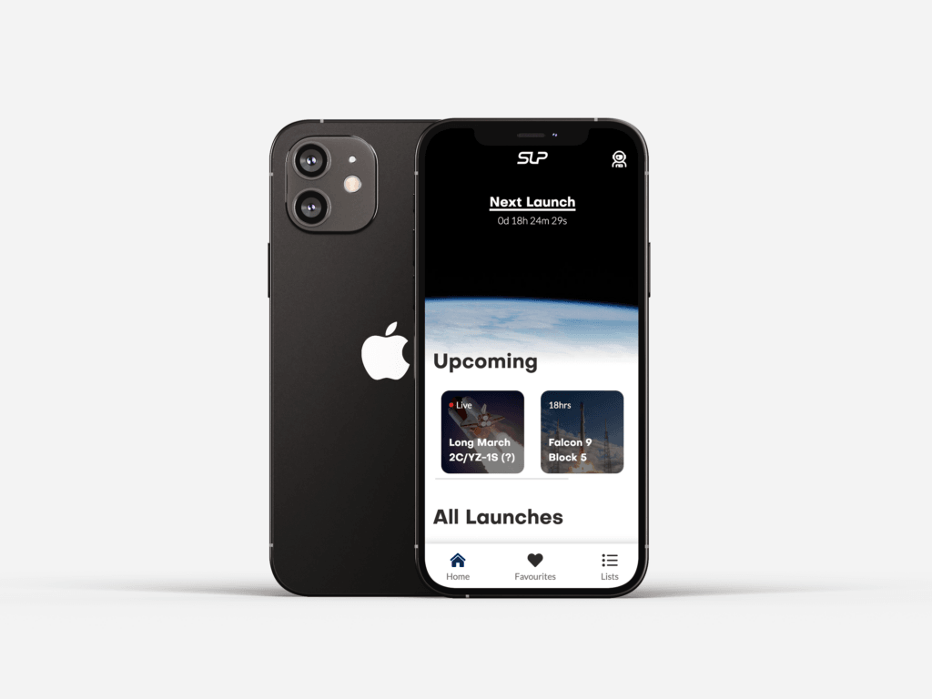 iPhone with the Space Launch Plattform on it.