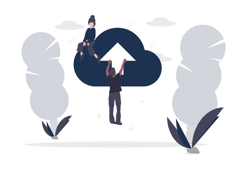 Illustration in die Cloud hinauf gehen